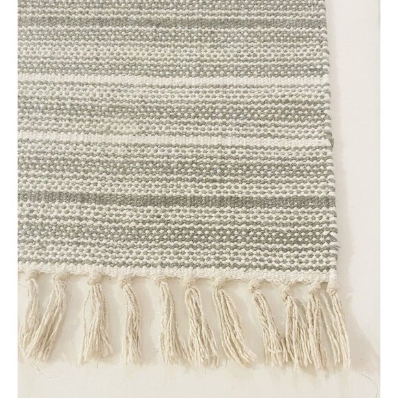 Set of 4 Placemats Woven Grey White Silver Neutral Boho Holiday Artist Accents - Picture 5 of 6